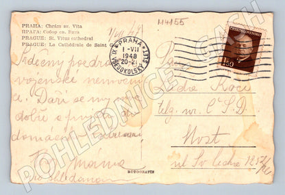 Pohlednice Praha Chrám sv Víta 1948 motiv (M4155)