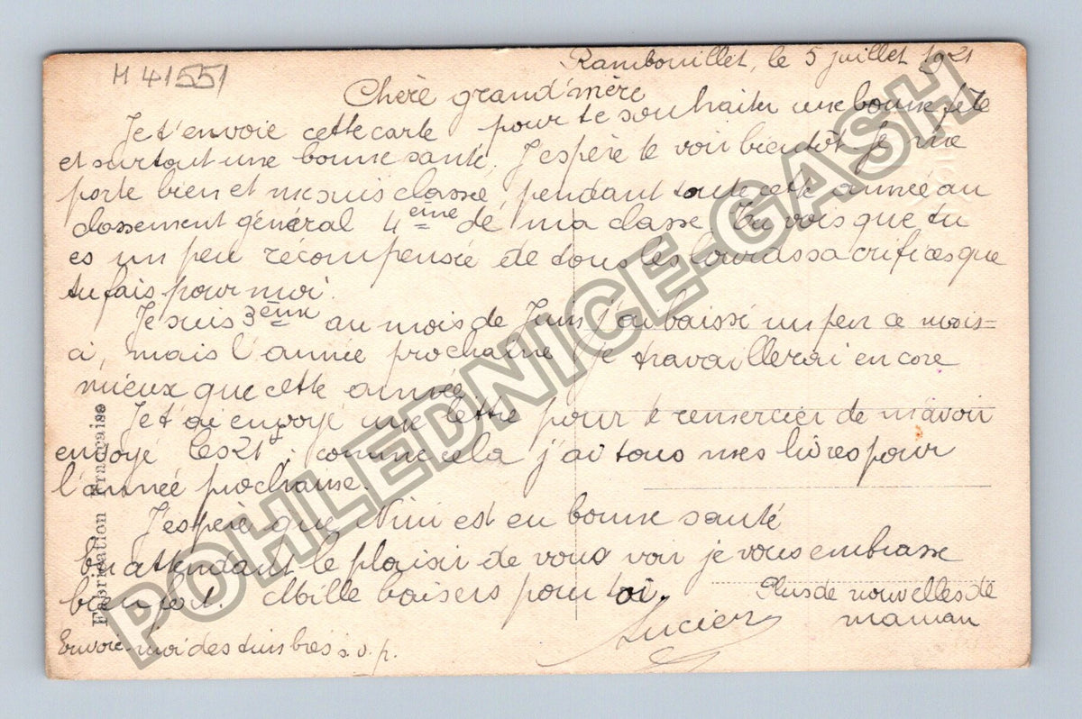 Pohlednice Francie Rambouillet Bonné Fête 1921 (M41551)