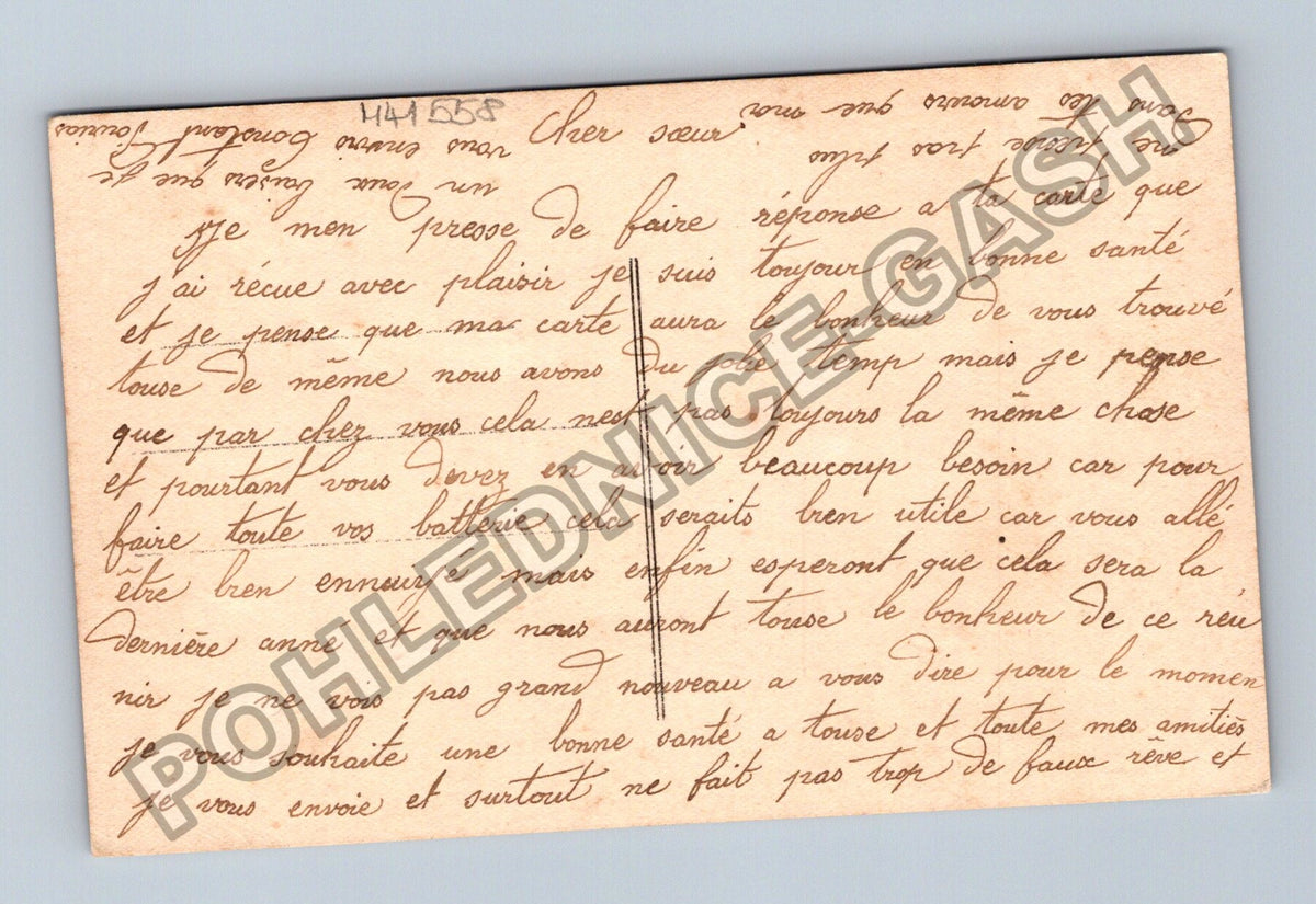 Pohlednice Francie Podkova pro štěstí květiny (M41558)