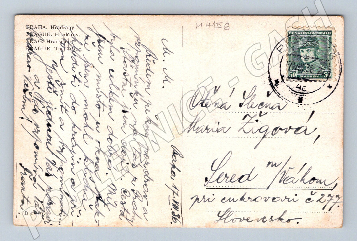 Pohlednice Praha Hradčany historický motiv (M4156)