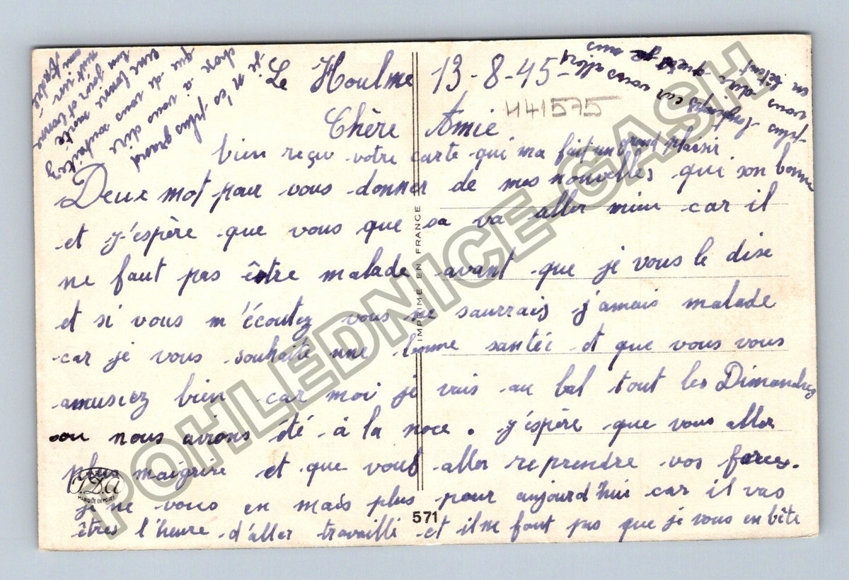Pohlednice Francie kytice sedmikrásek 1945 (M41575)