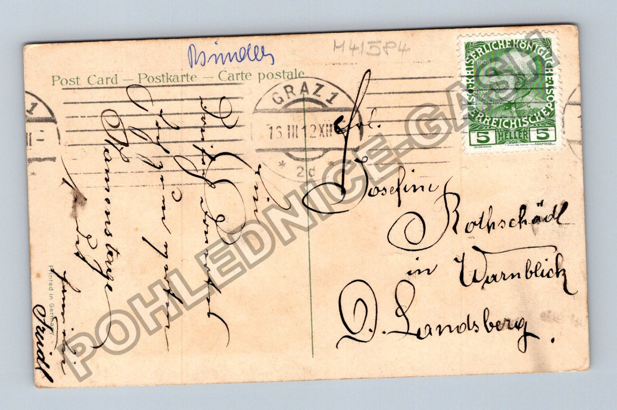 Pohlednice Rakousko Hoch Josefine žluté růže 1903 (M41584)