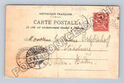 Pohlednice Francie květina se známkami a razítky 1902 (M41594)