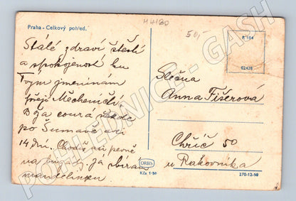 Pohlednice Praha celkový pohled historický motiv (M4160)