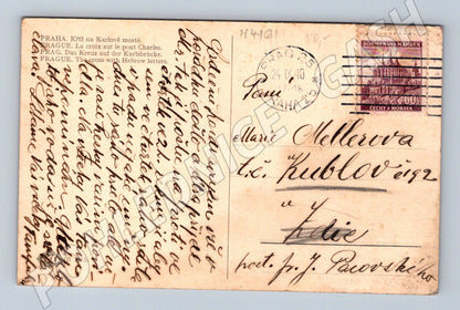 Pohlednice Praha Kříž na Karlově mostě 1940 (M4161)