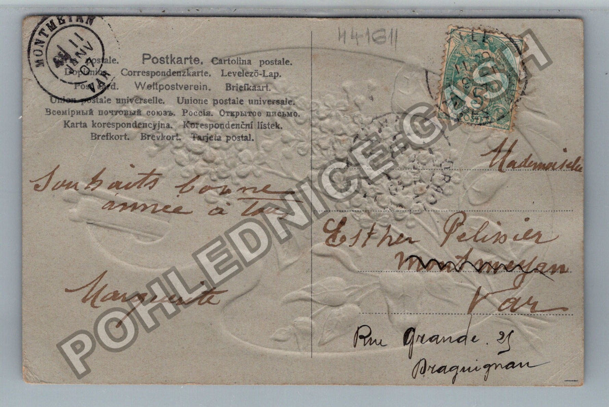 Pohlednice Francie kytice šeříku na paletě (M41611)