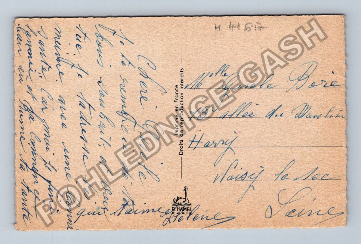 Pohlednice Francie kytice růží (M41617)
