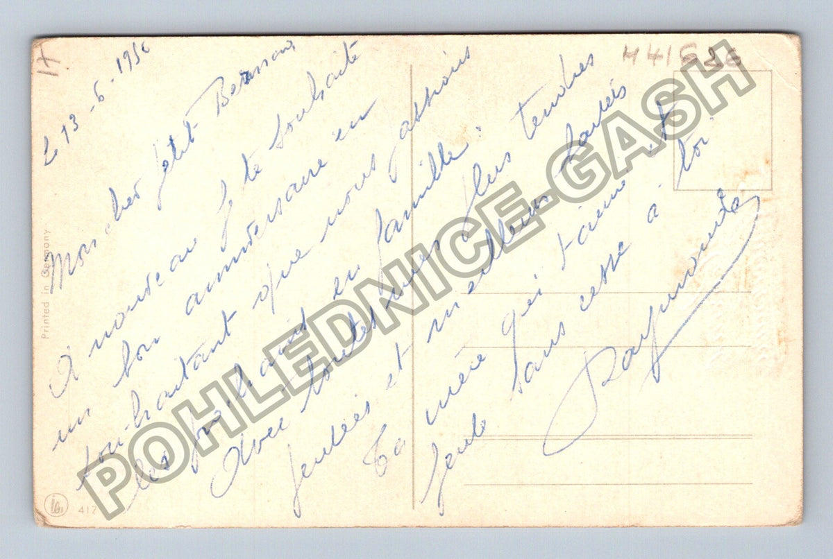 Pohlednice Francie Kytice růží Bonne Anniversaire 1916 (M41626)