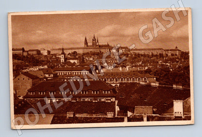 Pohlednice Praha Hradčany a Pražský hrad starý motiv (M4163)
