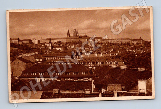 Pohlednice Praha Hradčany a Pražský hrad starý motiv (M4163)