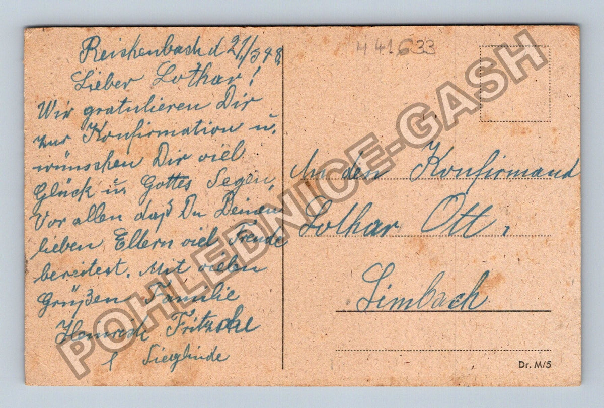 Pohlednice Německo Kytice květin Konfirmace (M41633)