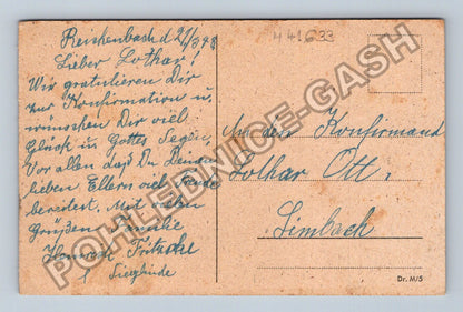 Pohlednice Německo Kytice květin Konfirmace (M41633)