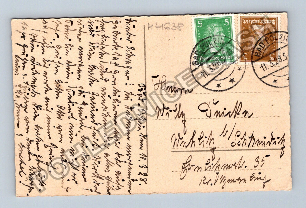 Pohlednice Německo květiny přání k narozeninám 1928 (M41638)