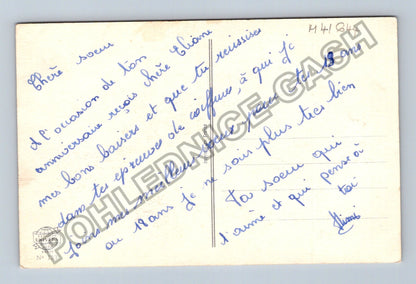 Pohlednice Francie Květiny a obálka Joyeux Anniversaire (M41644)