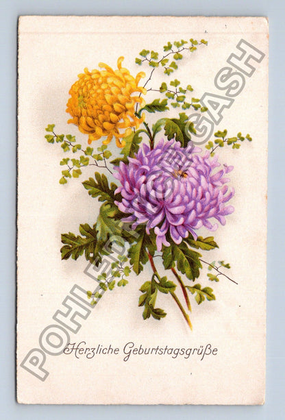 Pohlednice Německo Kunewalde květiny blahopřání 1919 (M41654)