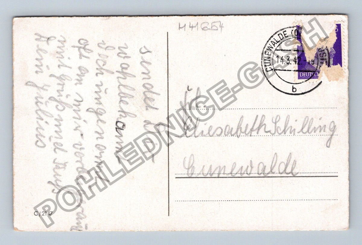 Pohlednice Německo Kunewalde květiny blahopřání 1919 (M41654)
