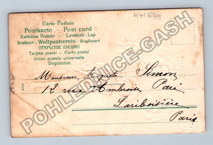Pohlednice Francie chlapec s karafiáty (M41666)