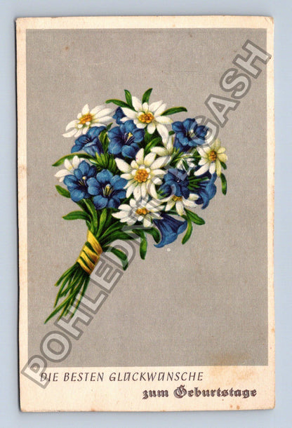 Pohlednice Německo Marienberg kytice květin 1918 (M41672)