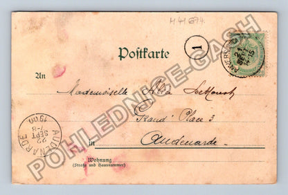 Pohlednice Francie květinový motiv text v francouzštině (M41674)