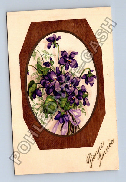 Pohlednice Francie Novoroční Kytice fialek 1904 (M41681)