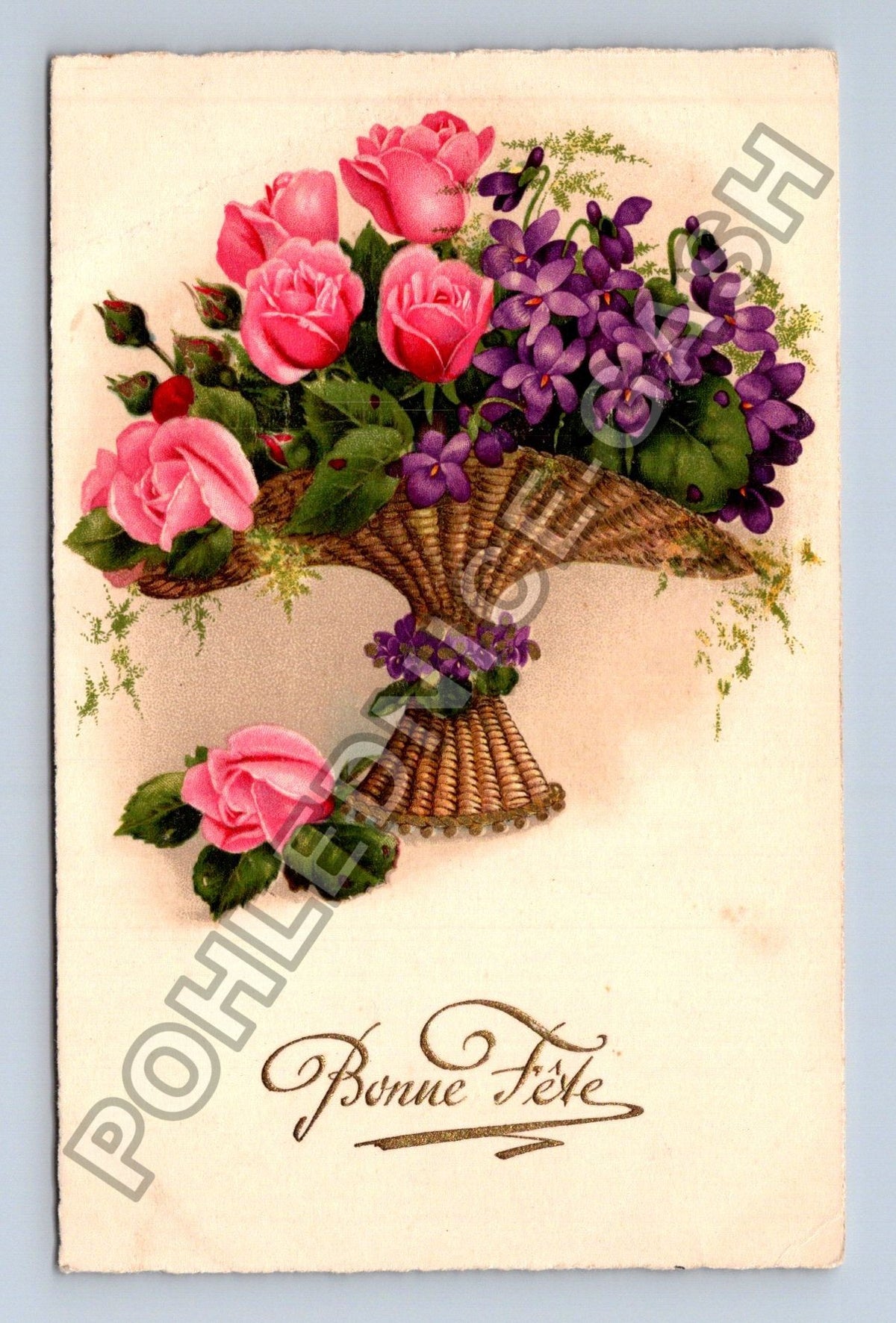 Pohlednice Francie květiny Bonne Fête (M41685)