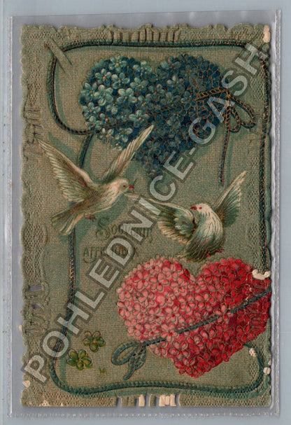 Pohlednice Francie Souvenir affectueux holubice srdce (M41696)