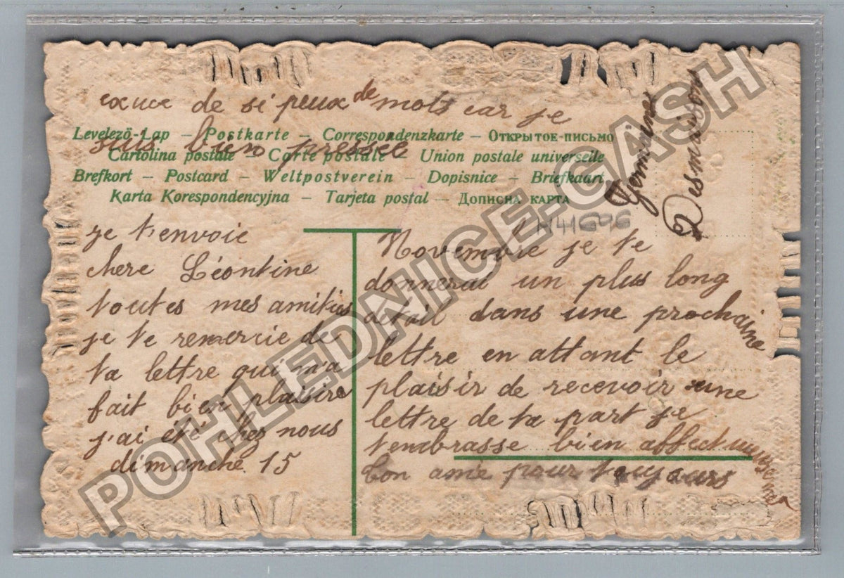 Pohlednice Francie Souvenir affectueux holubice srdce (M41696)
