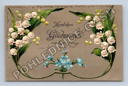 Pohlednice Německo konvalinky pomněnky Herzlichen Glückwunsch (M41698)