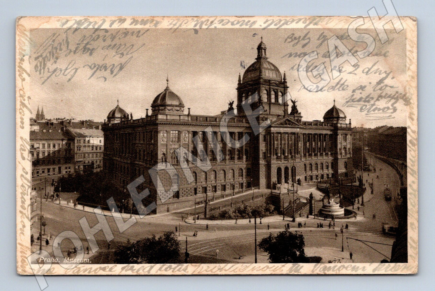 Pohlednice Praha Národní muzeum před 1950 (M4170)