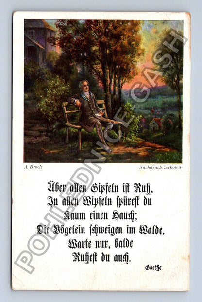 Pohlednice Německo Goethe báseň Über allen Gipfeln ist Ruh (M41712)