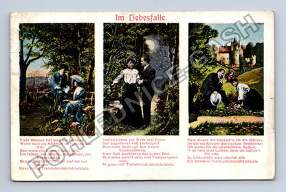 Pohlednice Im Liebesfalle milostné výjevy hrad (M41718)