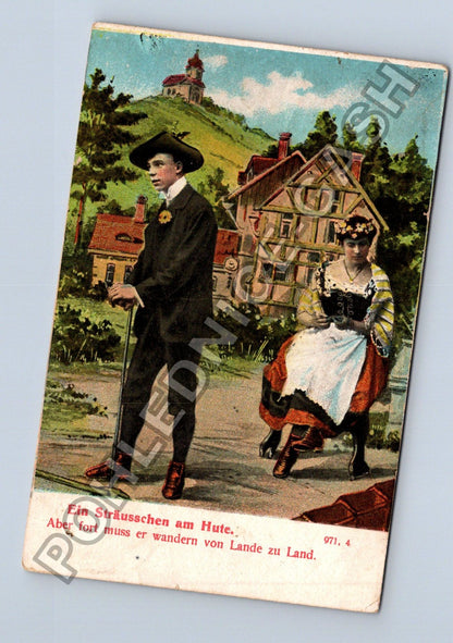 Pohlednice Německo Ein Sträusschen am Hute krojová (M41723)