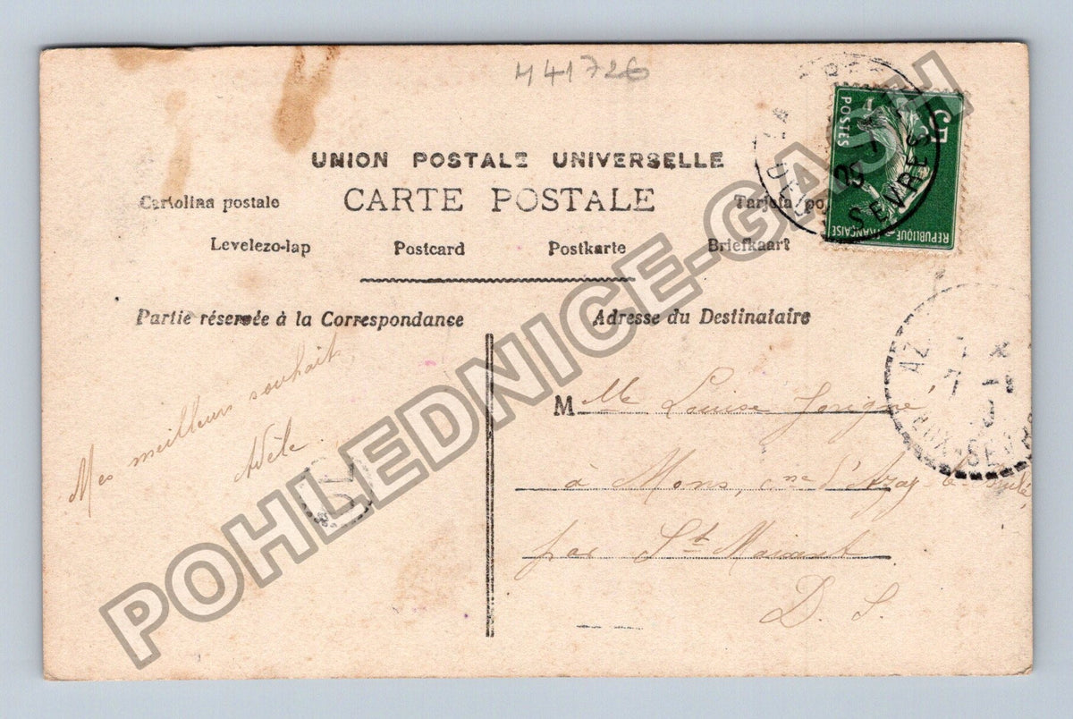 Pohlednice Francie Bonne Année žena dítě květiny (M41726)