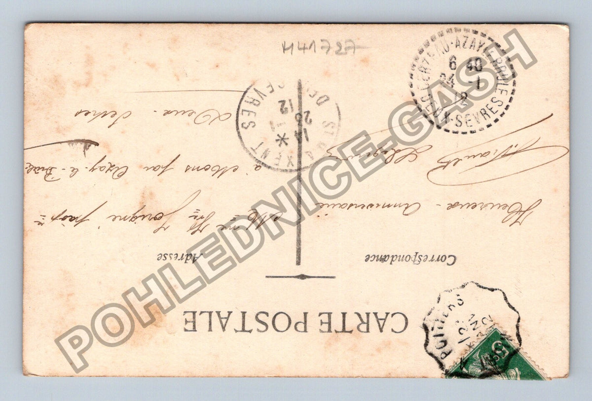 Pohlednice Francie žena s květinami Bonne Fête 1912 (M41727)