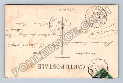 Pohlednice Francie žena s květinami Bonne Fête 1912 (M41727)