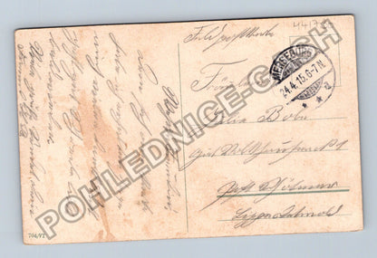 Pohlednice Německo pár s květinami báseň Merseburg 1915 (M41730)
