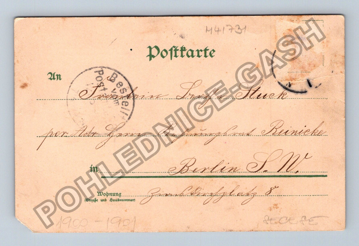 Pohlednice Německo Gruss aus dívka u stromu 1904 (M41731)