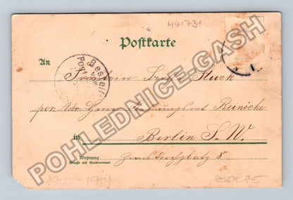 Pohlednice Německo Gruss aus dívka u stromu 1904 (M41731)