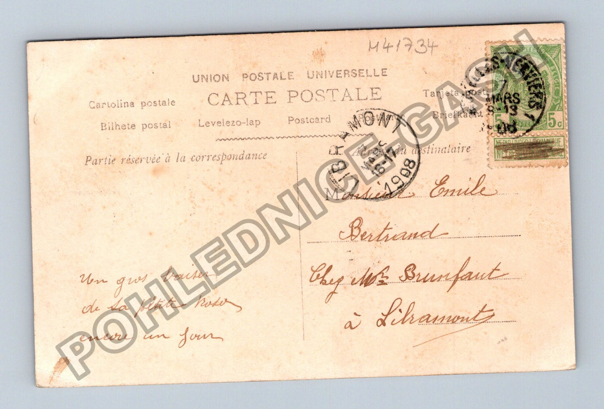 Pohlednice Francie Tendresses žena s košíkem růží 1908 (M41734)