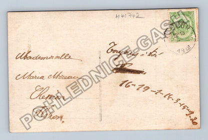 Pohlednice Francie muž s dýmkou žena 1912 (M41742)