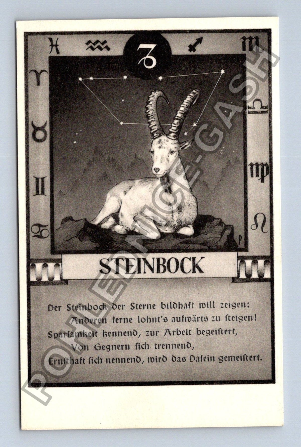 Pohlednice Německo znamení zvěrokruhu Kozoroh Steinbock (M41748)