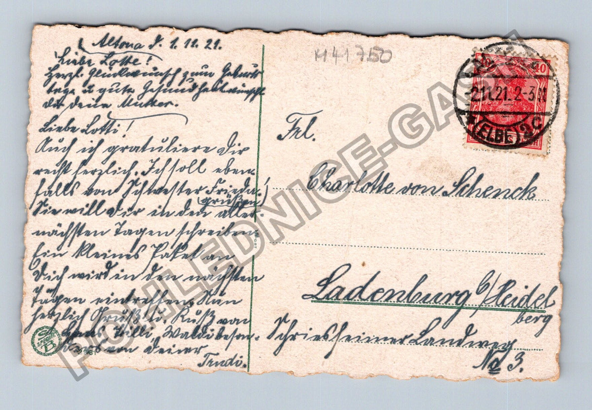 Pohlednice Německo děti s květinami narozeniny 1929 (M41750)