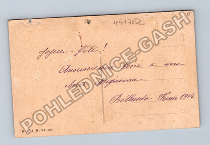 Pohlednice Francie děti s květinami Bonne fête 1914 (M41752)