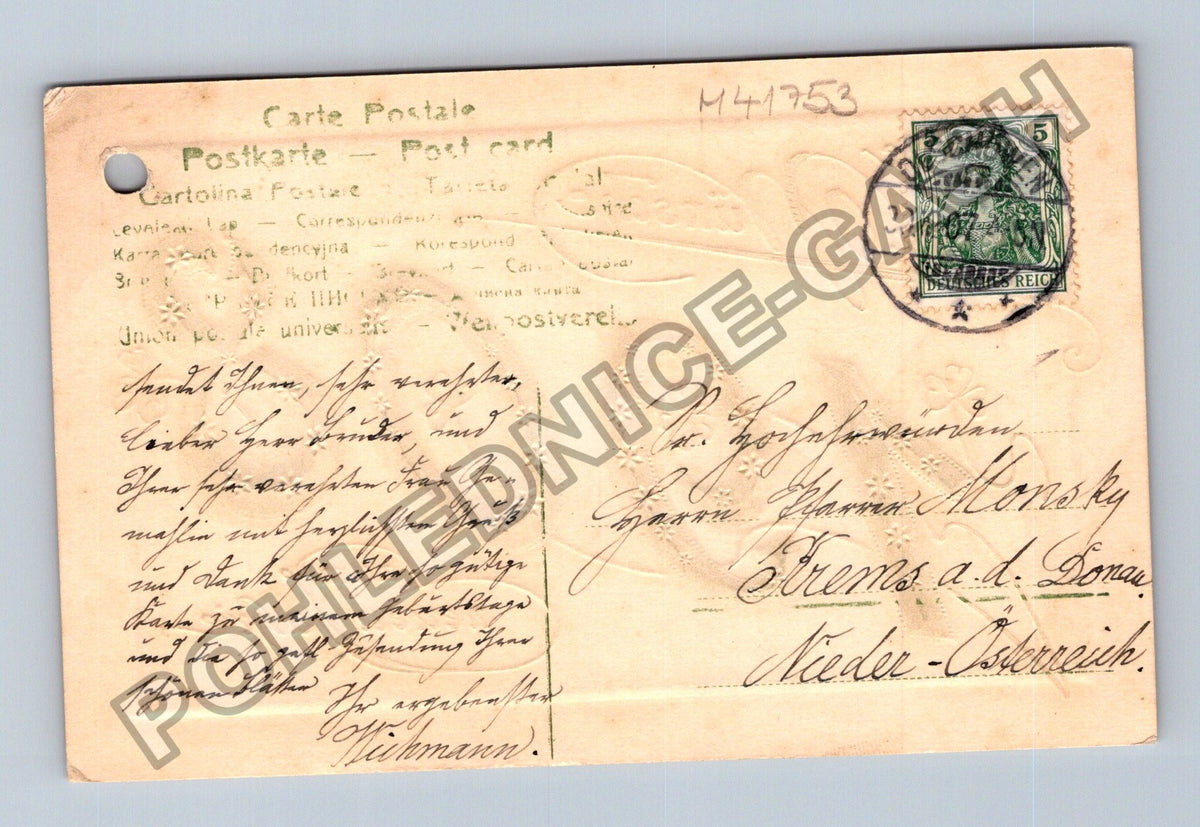 Pohlednice Rakousko Novoroční přání 1908 (M41753)