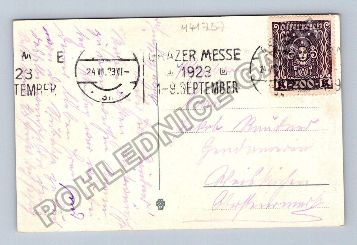 Pohlednice Rakousko Děti s květinami gratulace 1923 (M41757)