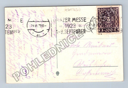 Pohlednice Rakousko Děti s květinami gratulace 1923 (M41757)