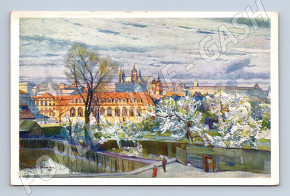 Pohlednice Praha Tyršův dům kresba historický motiv (M4177)