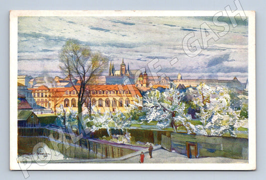 Pohlednice Praha Tyršův dům kresba historický motiv (M4177)