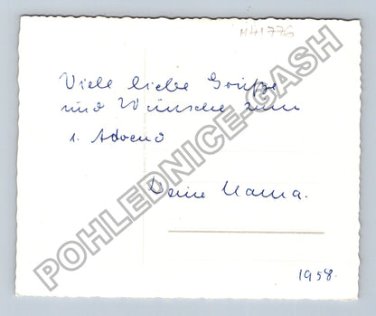 Pohlednice Andělé v zimní krajině ve sněhu 1958 (M41776)