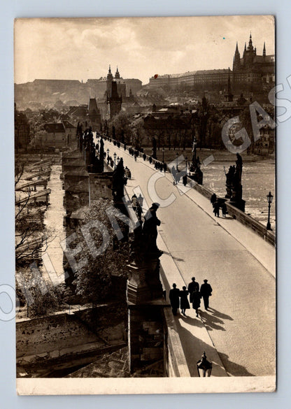 Pohlednice Praha Karlův most a Hradčany starý motiv (M4182)